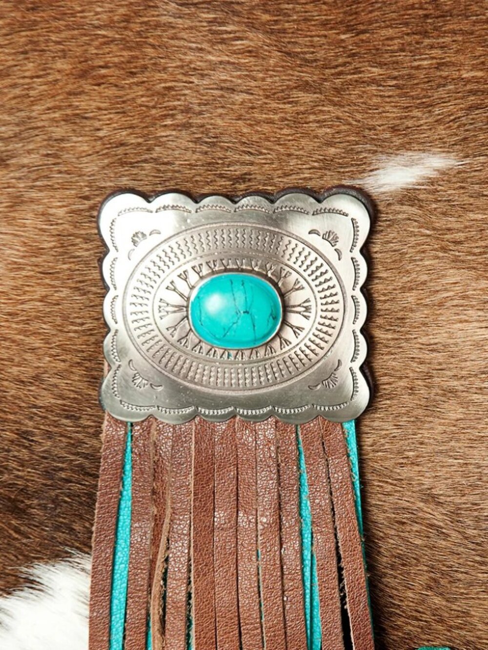 American Darling Western Fringe Hair on Crossbody Purse - Picture 2 of 4